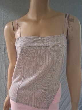 Sparkle Strappy Tank Top - Pink